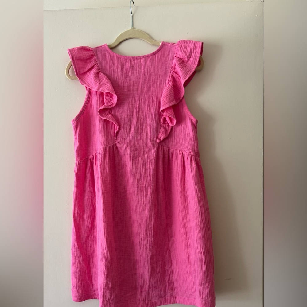 Pink Ruffled Buttoned Mini Sundress - Picture 2 of 3
